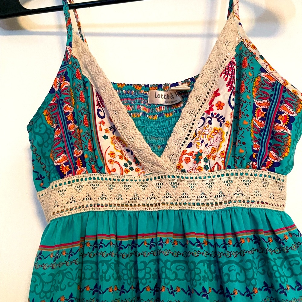 Boho turquoise stretchy maxi